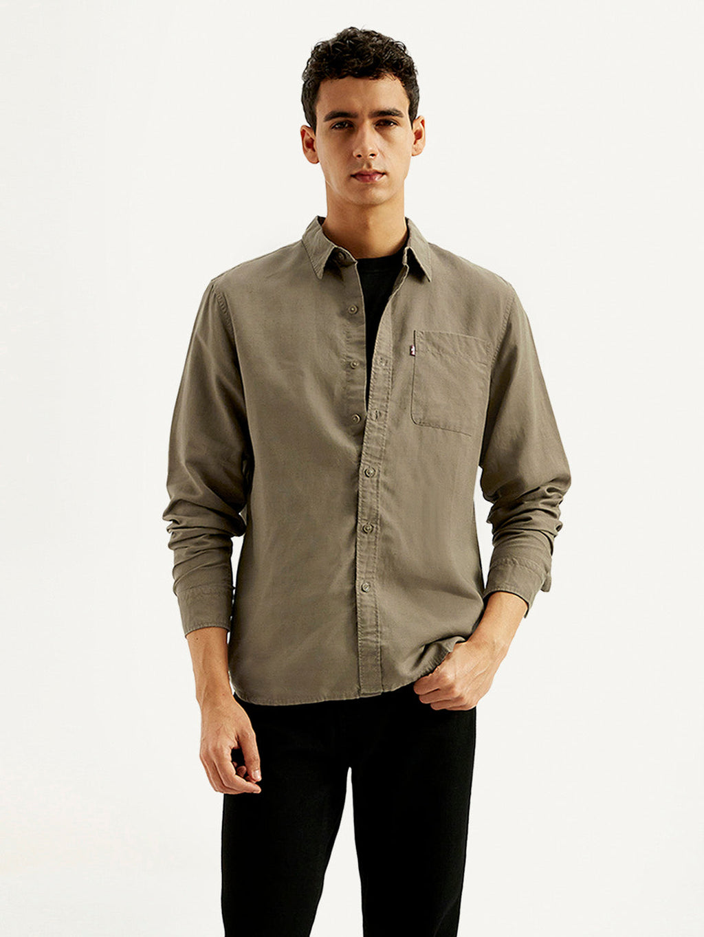 Men's Solid Slim Fit Linen Shirt