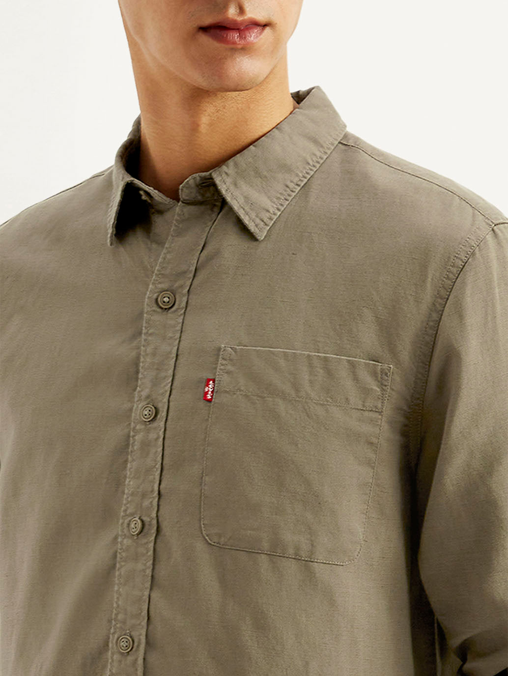 Men's Solid Slim Fit Linen Shirt
