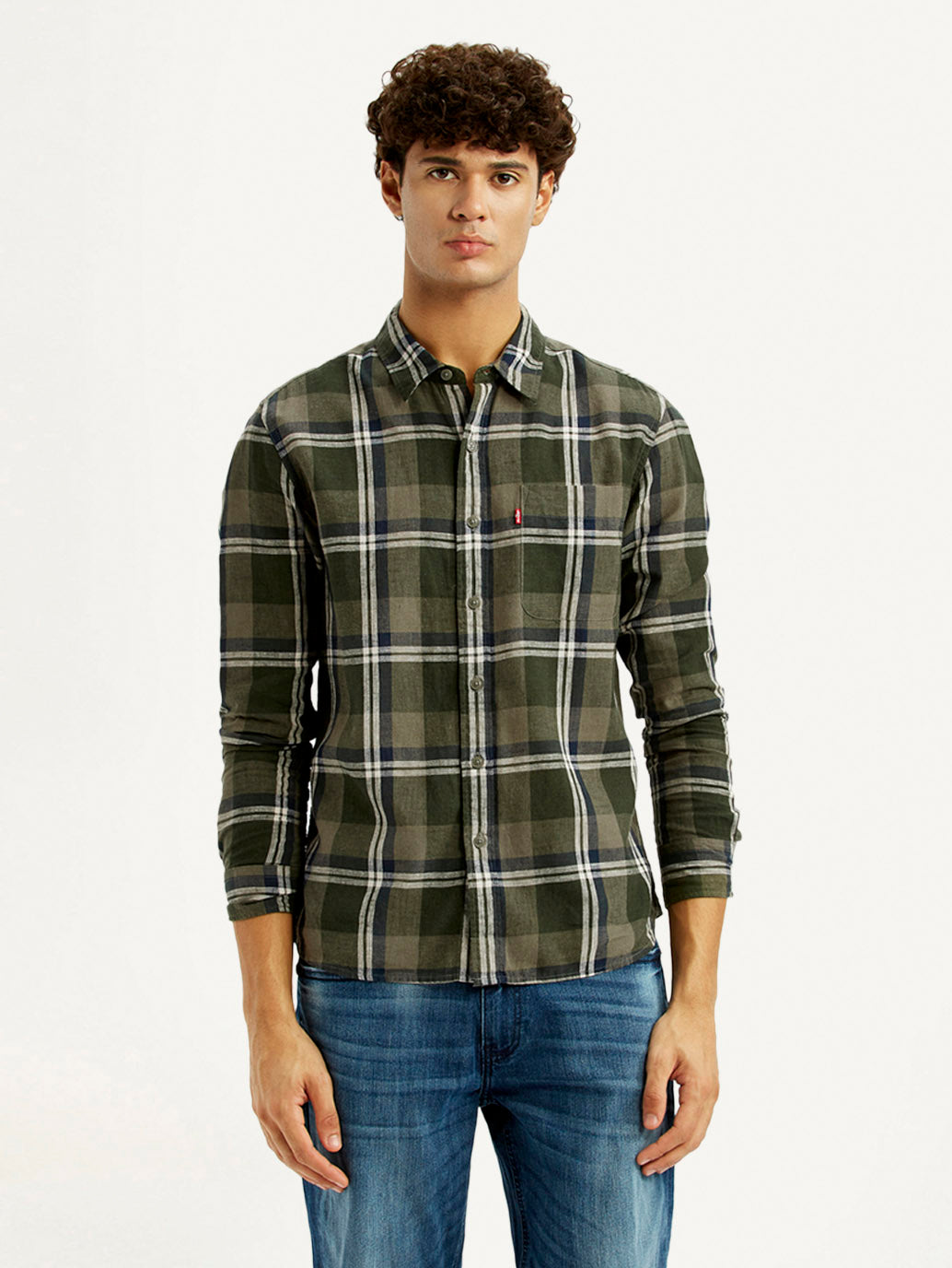 Men's Checkered Multi Color Slim Fit Linen Shirt