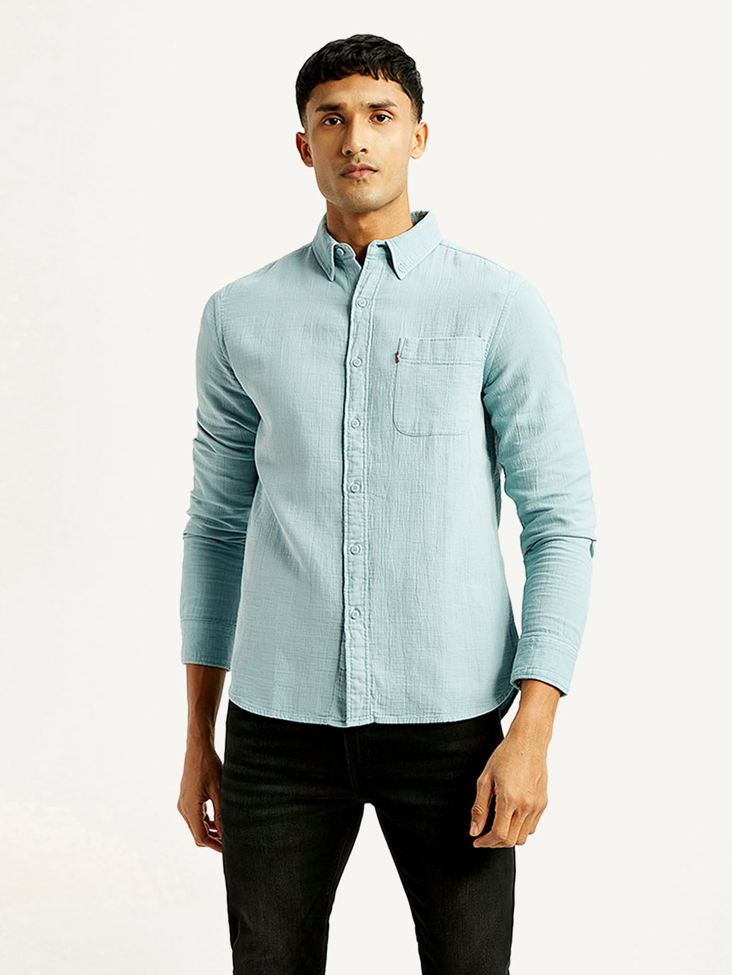 Men's Solid Overdyed Slim Fit Shirt