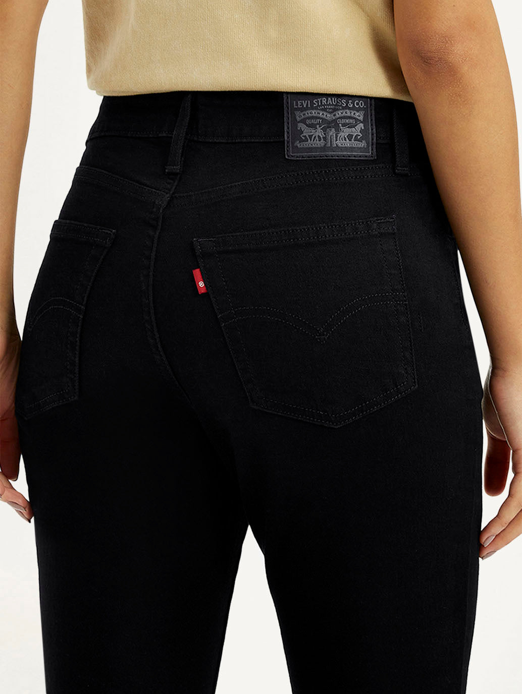 Women's 726 Black Slim Flared Fit High Rise Jeans