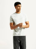 Men's Abstract White Slim Fit T-shirt