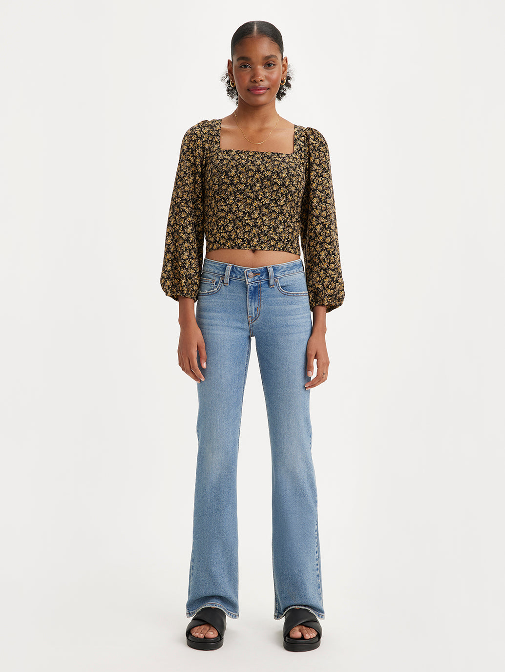 Women's Indigo Bootcut Fit Low Rise Jeans