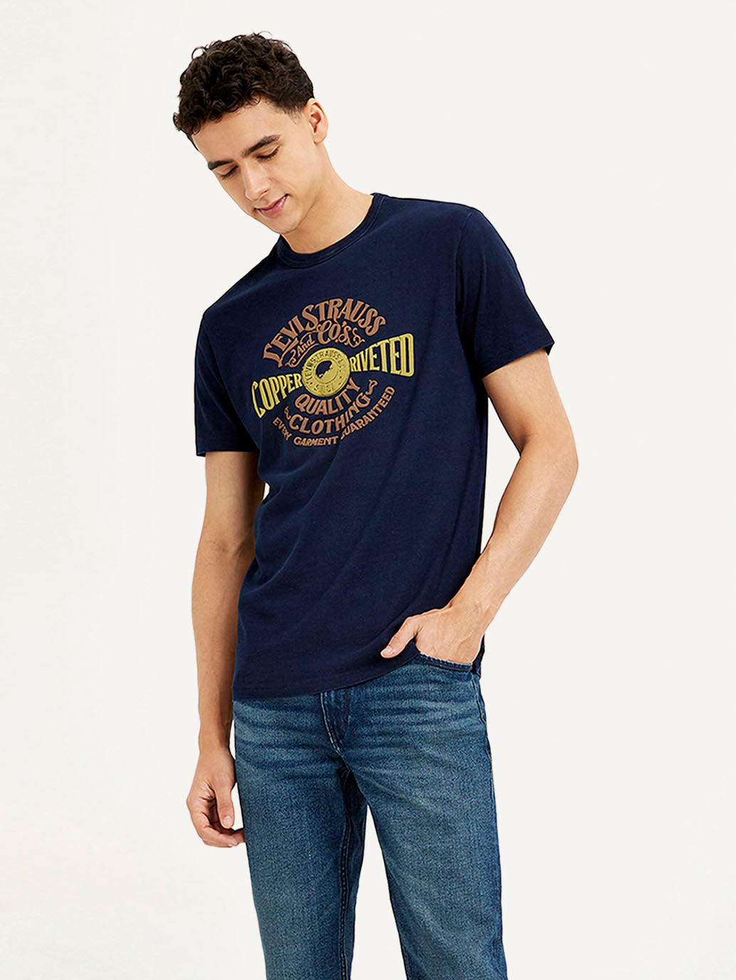 Men's Typographic Print Slim Fit T-shirt