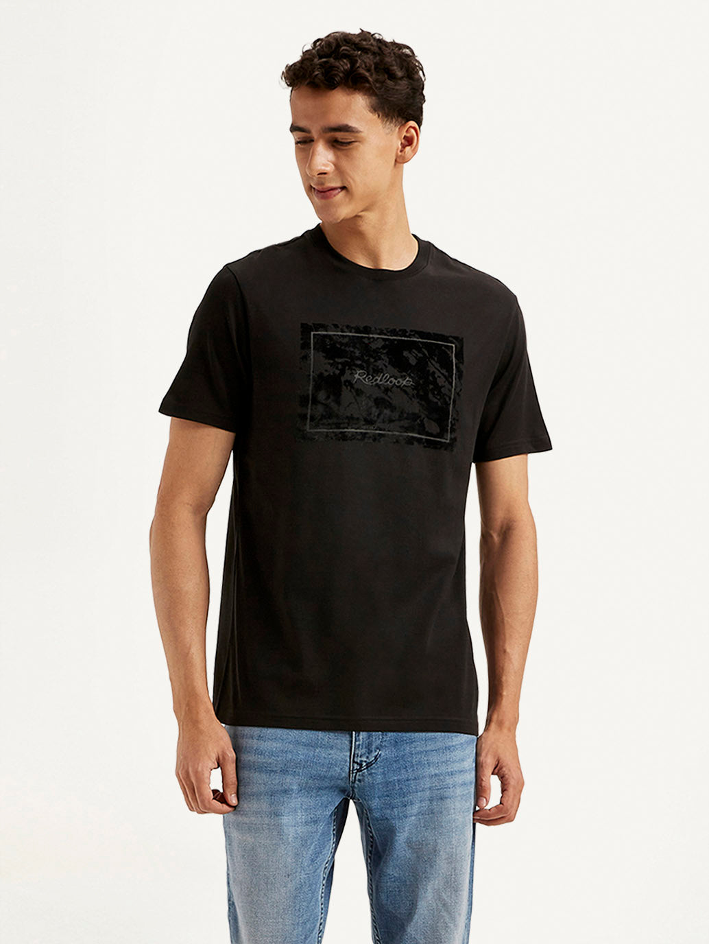 Men's Redloop Typographic Print Slim Fit T-shirt