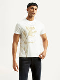 Men's Redloop Floral White Slim Fit T-shirt