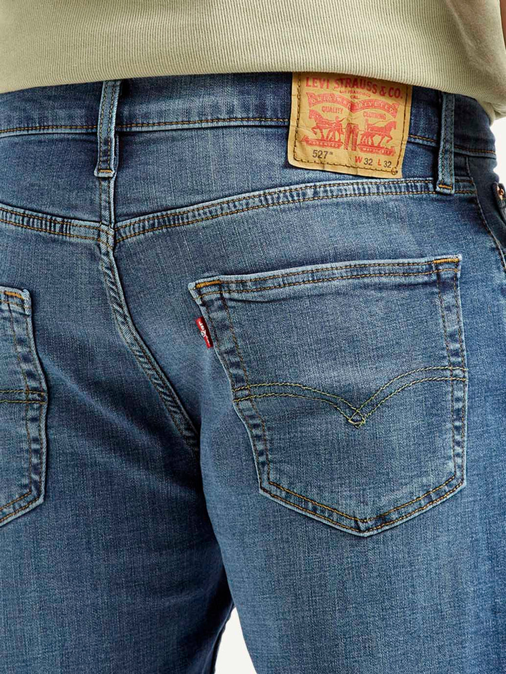 Men's 527 Blue Bootcut Fit Mid Rise Jeans