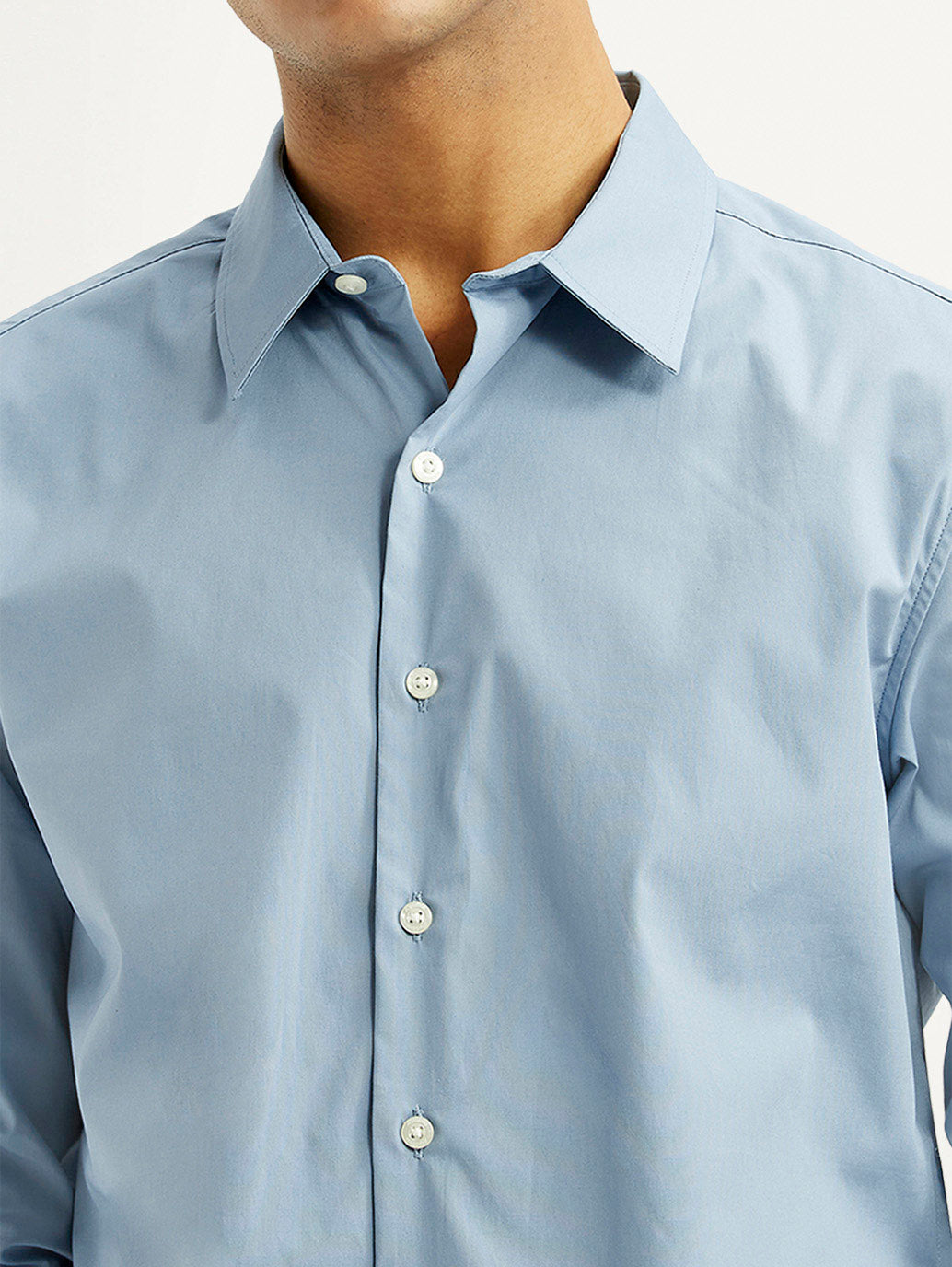 Men's Redloop Solid Light Blue Slim Fit Shirt
