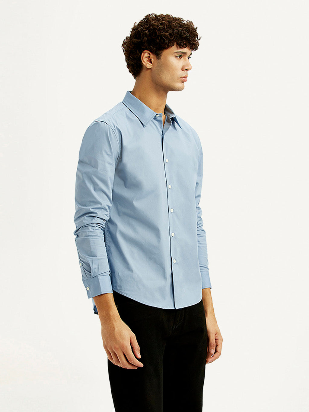 Men's Redloop Solid Light Blue Slim Fit Shirt