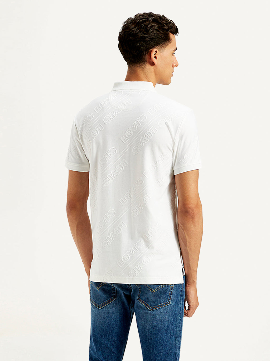 Men's Brand Logo Slim Fit Polo T-Shirt