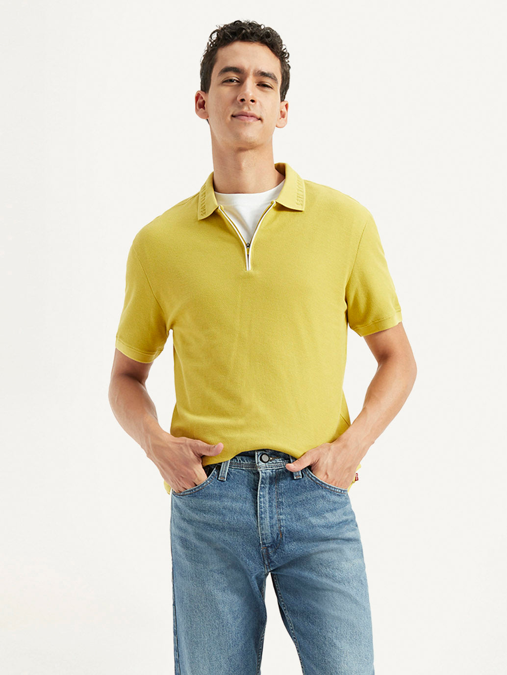 Men's Solid Slim Fit Polo T-shirt
