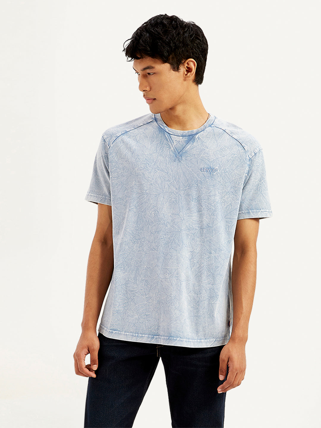 Men's Abstract Dyed Crew Neck T-Shirt