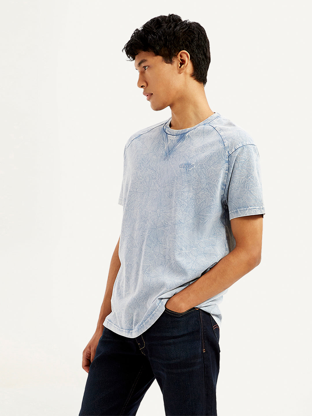 Men's Abstract Dyed Crew Neck T-Shirt