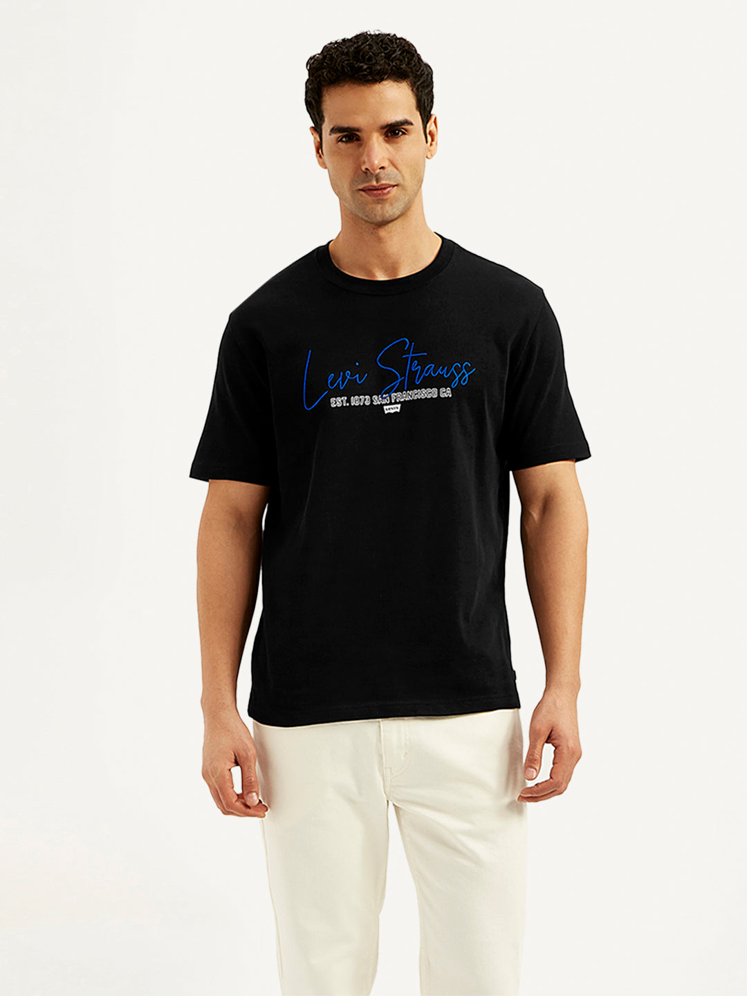 Men's Typographic Print Crew Neck T-Shirt