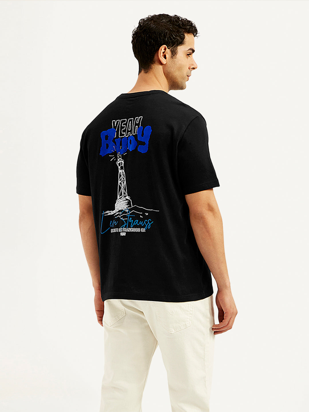 Men's Typographic Print Crew Neck T-Shirt