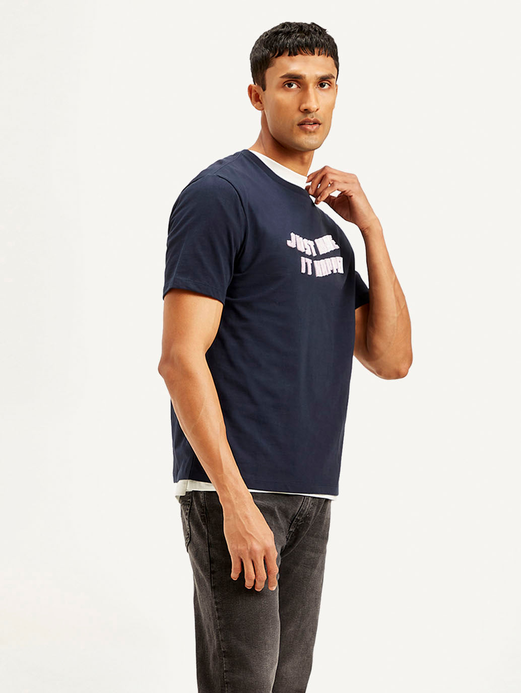 Men's Typography Crew Neck T-shirt