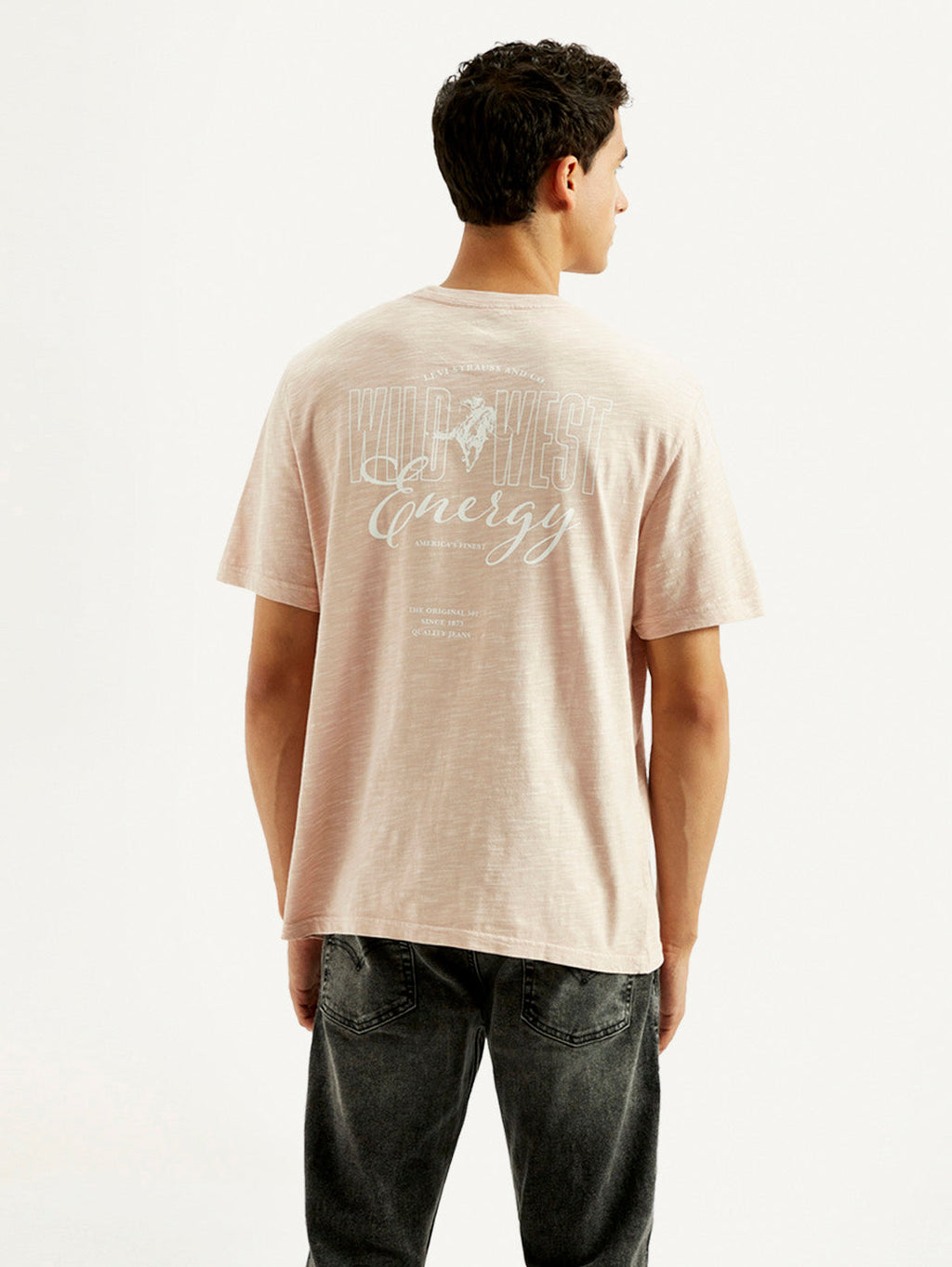 Men's Typography Overdyed Crew Neck T-shirt
