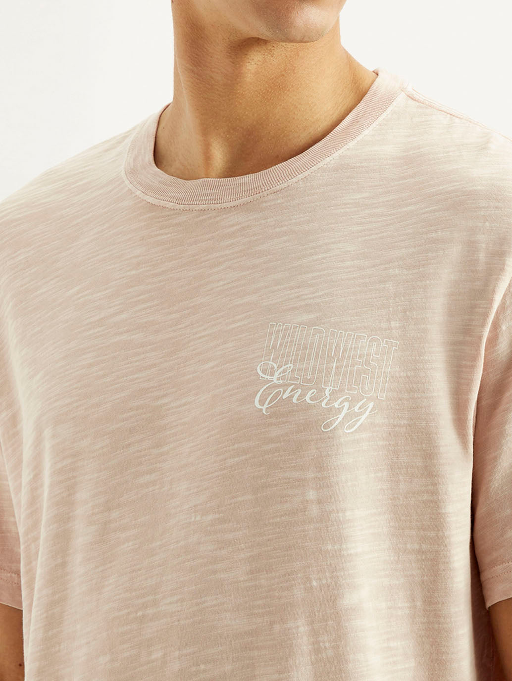 Men's Typography Overdyed Crew Neck T-shirt