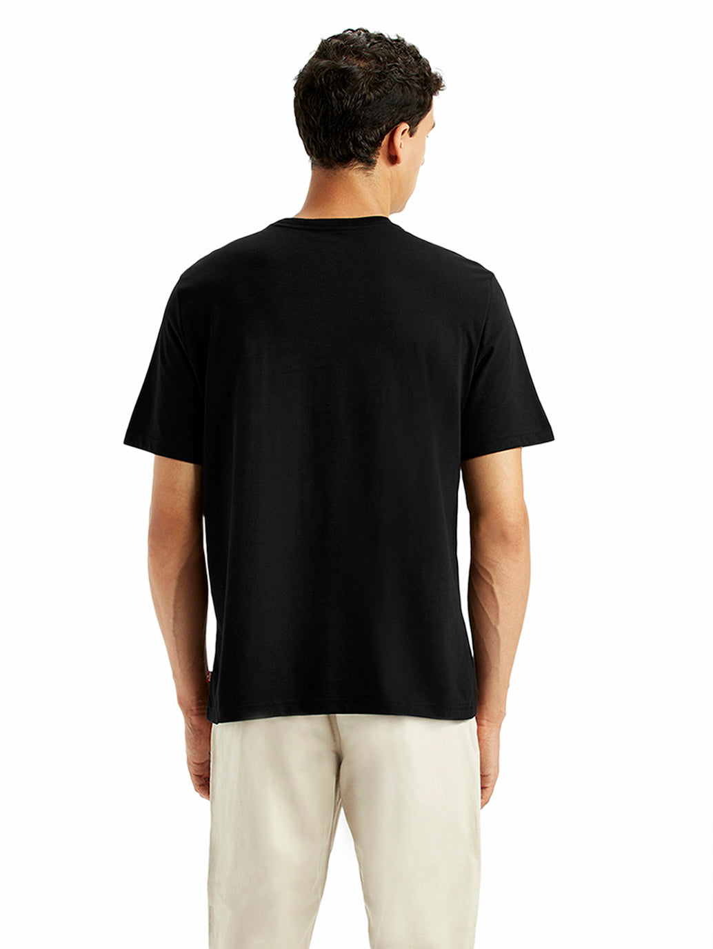 Men's Brand Logo Black Crew Neck T-shirt