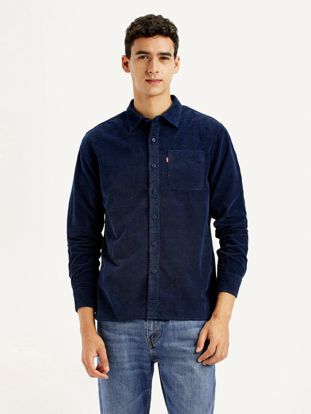 Men's Solid Navy Slim Fit Shirt