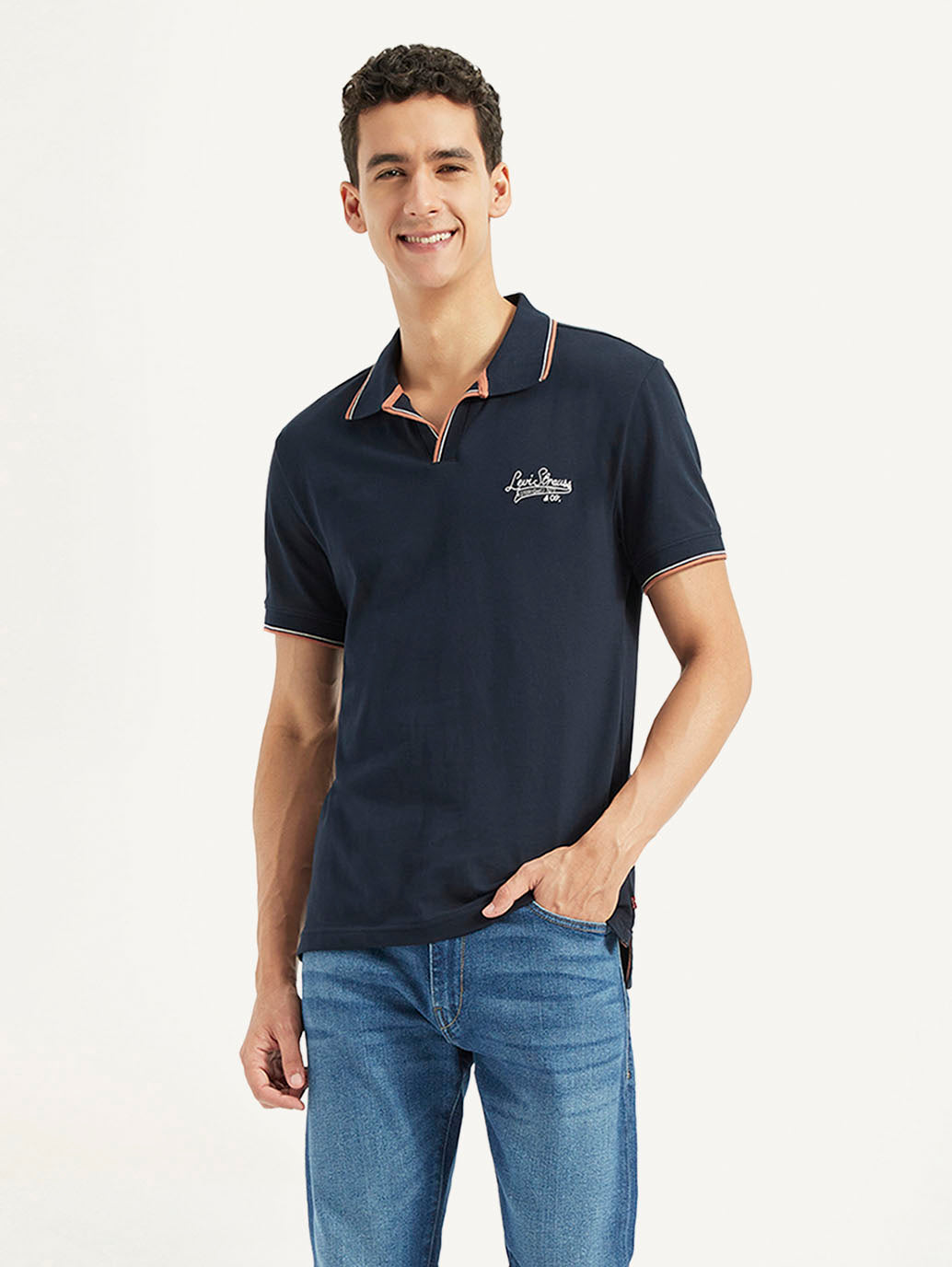Men's Solid Slim Fit Polo T-shirt