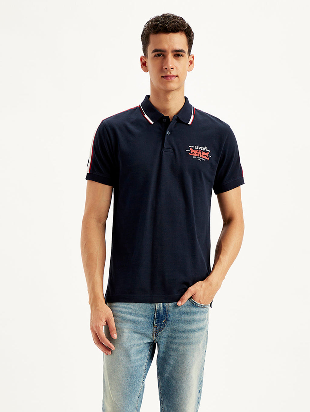 Men's Solid Slim Fit Polo T-shirt