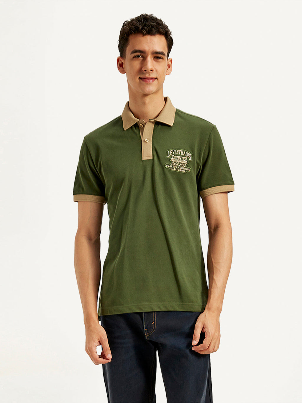 Men's Patchwork Slim Fit Polo T-Shirt