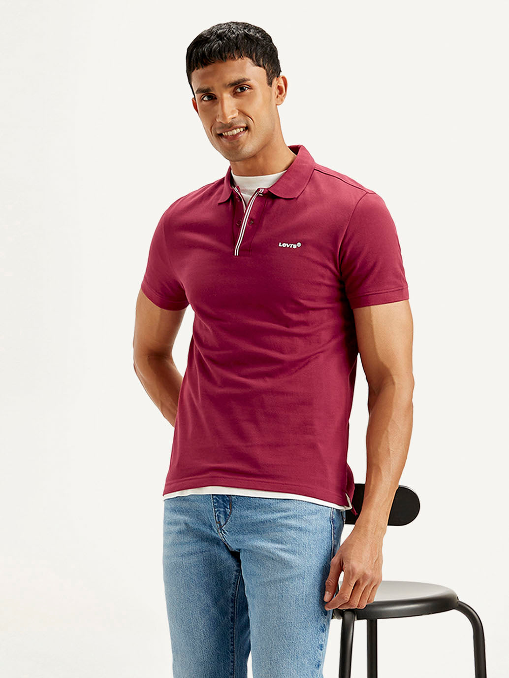 Men's Solid Slim Fit Polo T-shirt
