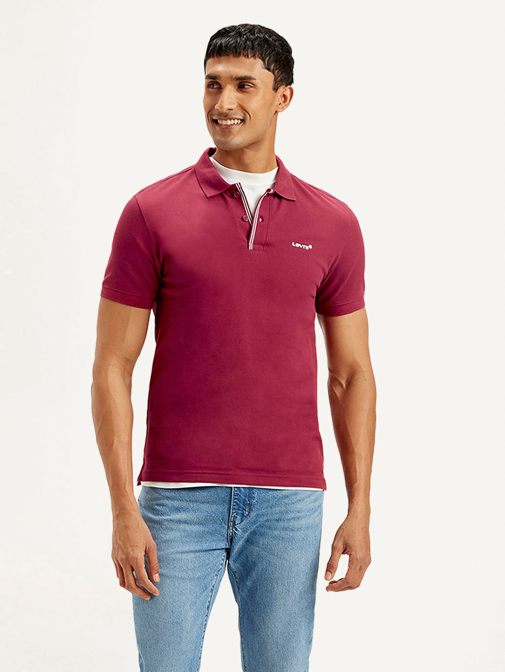 Men's Solid Slim Fit Polo T-shirt