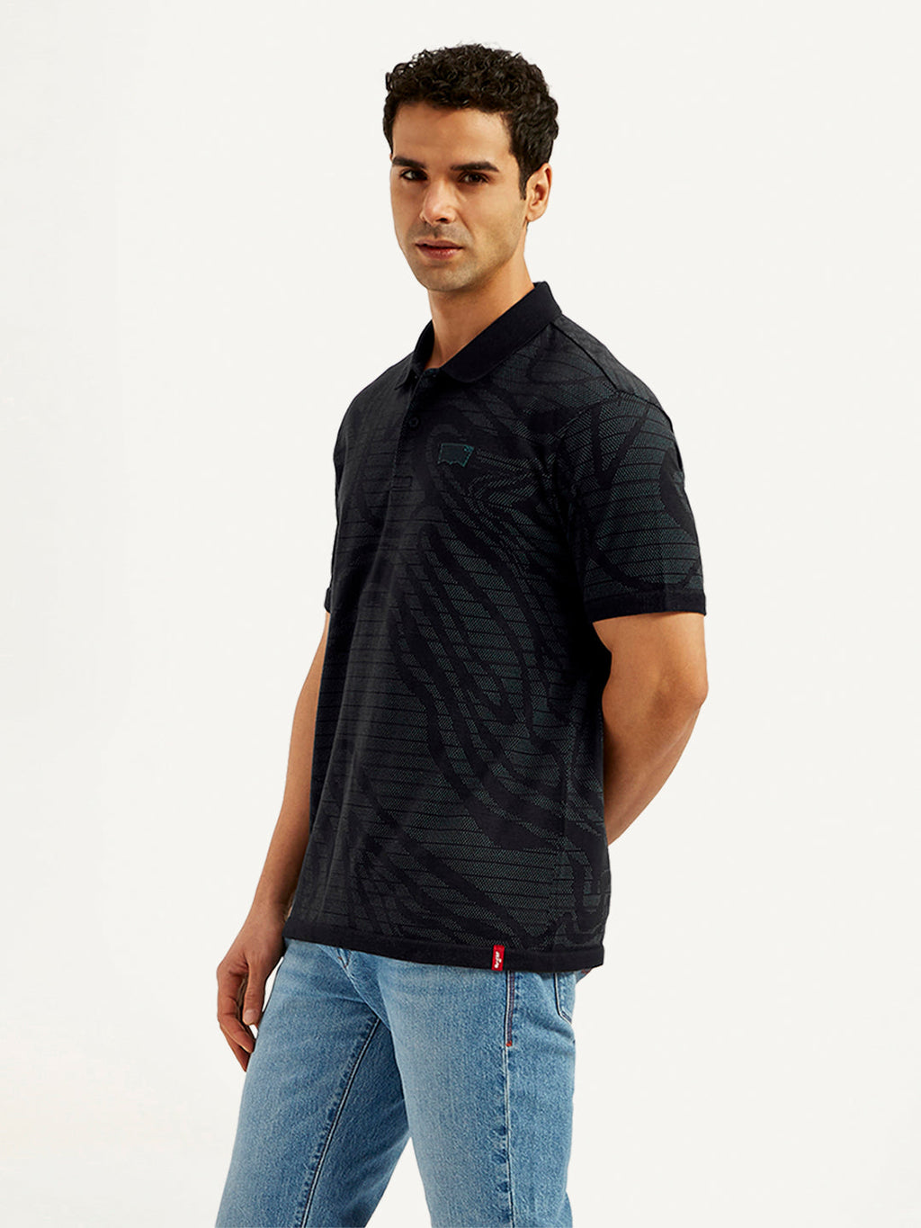Men's Abstract Print Slim Fit Polo T-Shirt