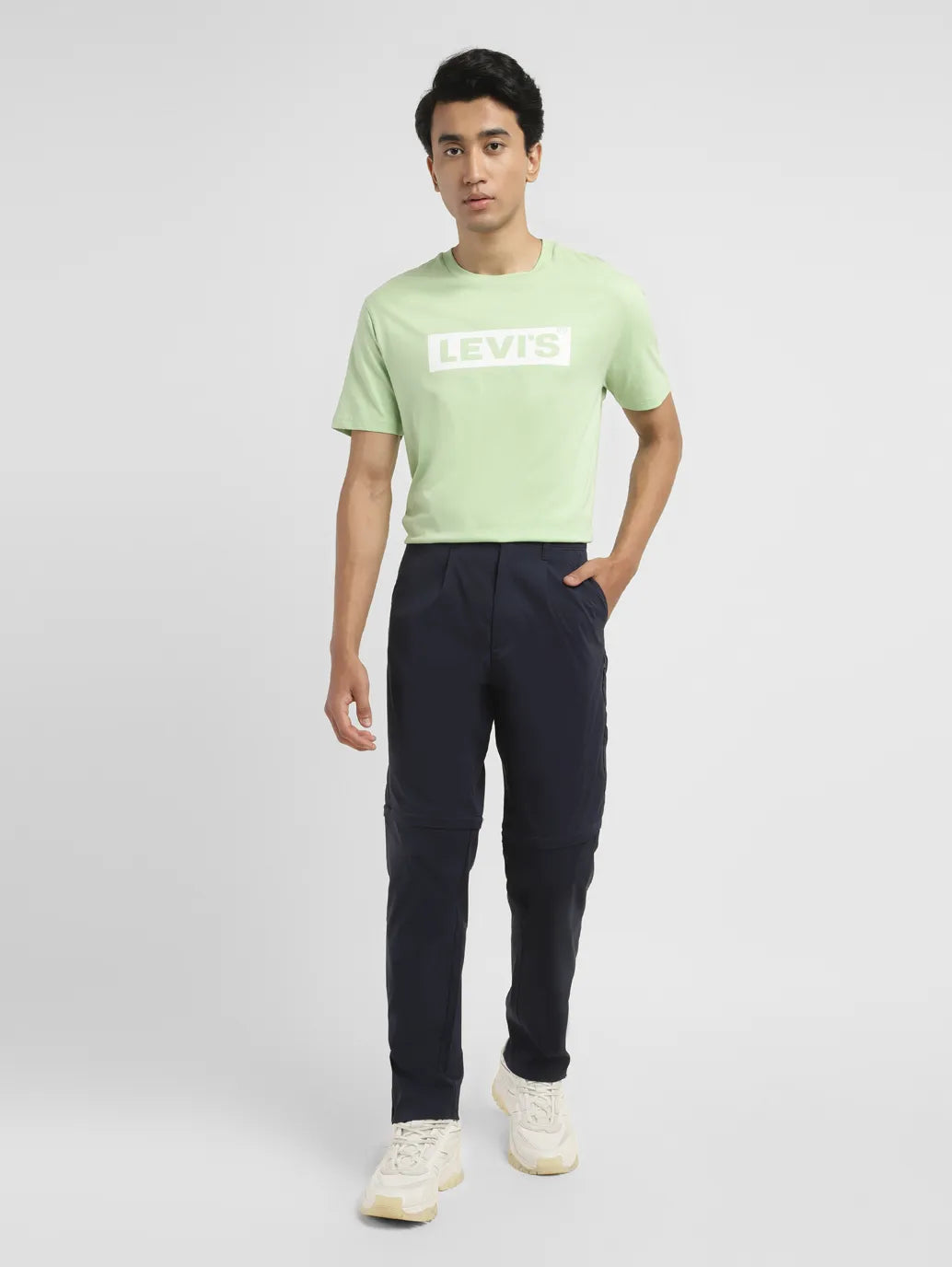 Men's Navy Regular Fit Detachable Cargo