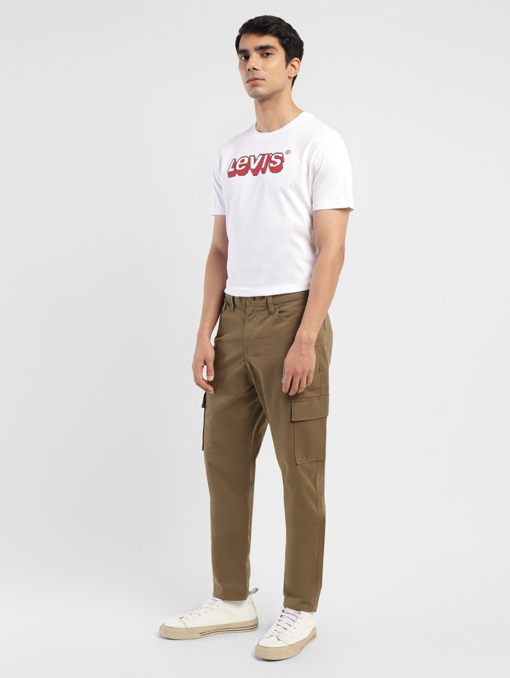 Men's Brown Loose Fit Cargo Trousers