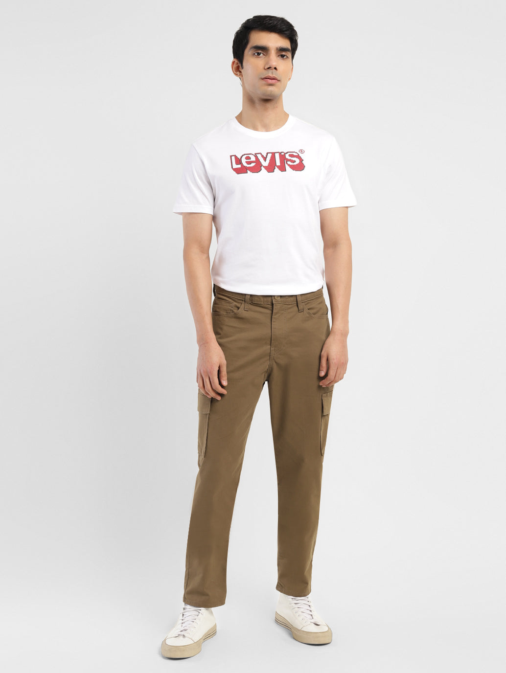 Men's Brown Loose Fit Cargo Trousers