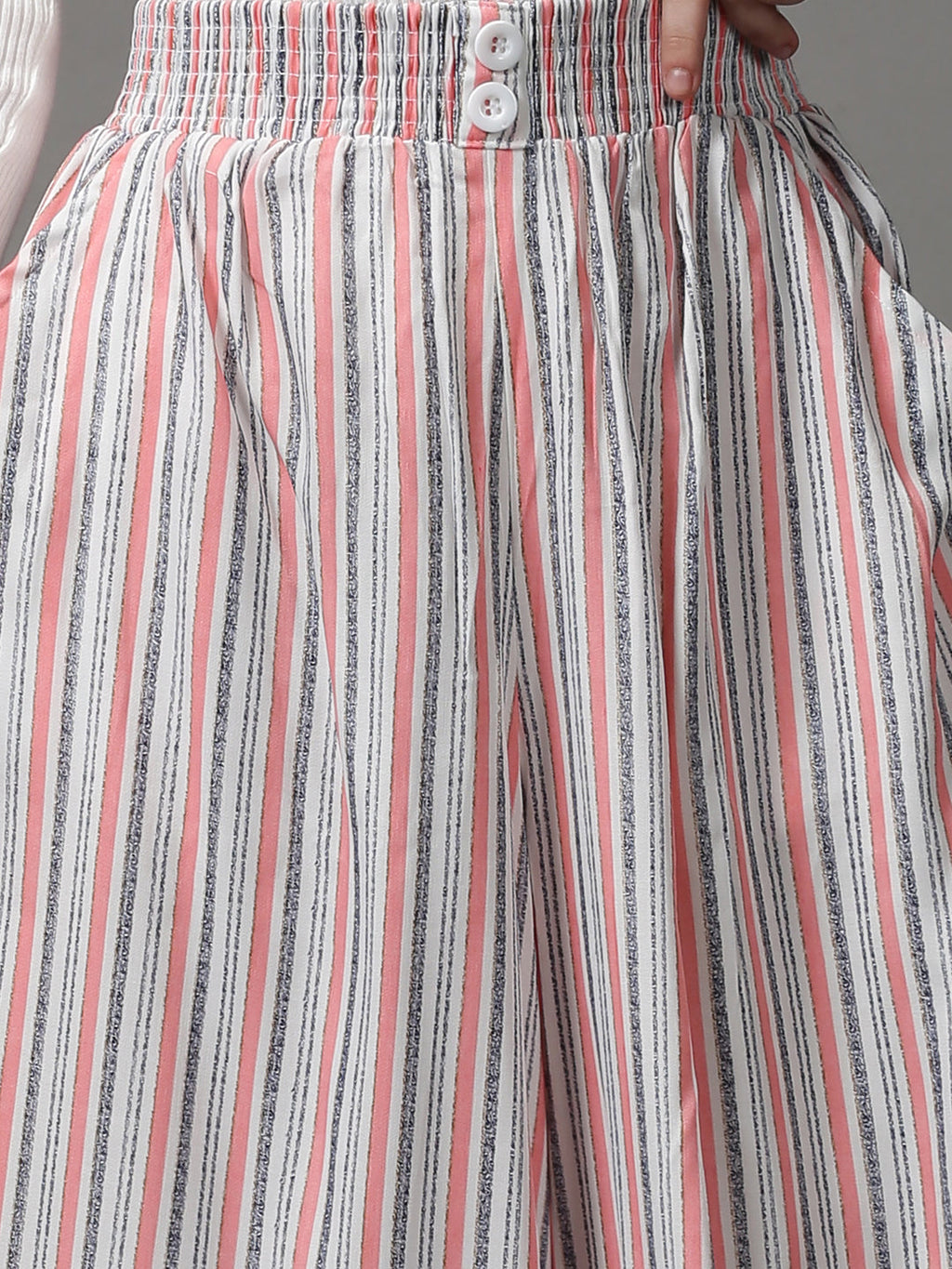Women's Multi Striped Flared Culottes Trouser
