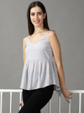 Women's Blue Floral Printed Georgette Top
