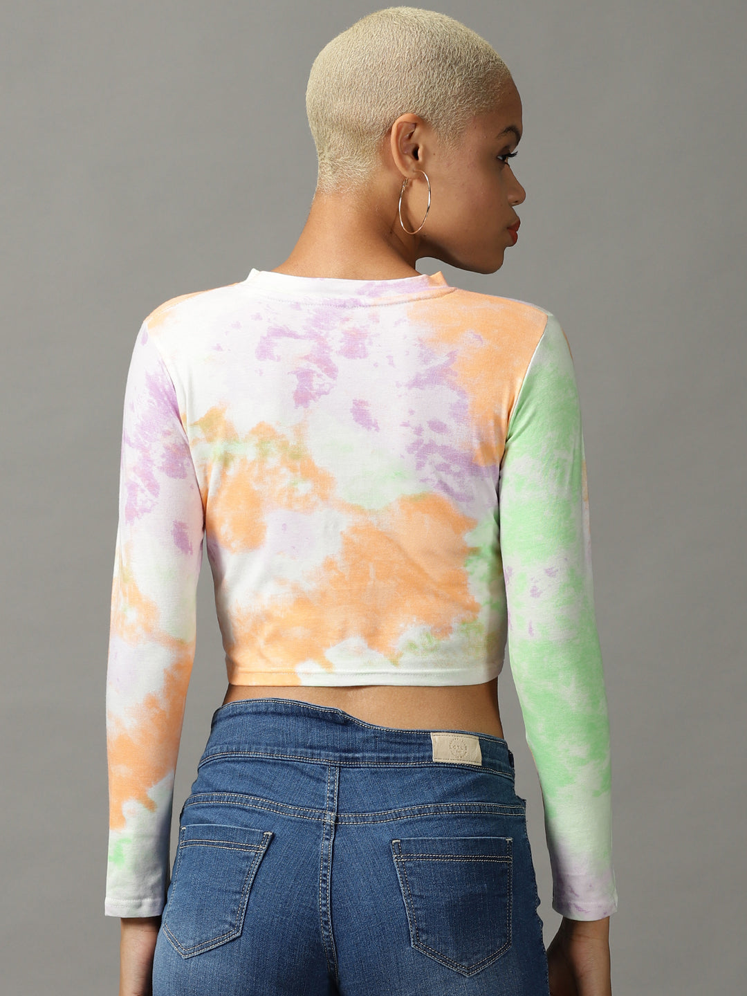 Women's Multi Tie and Dye Print Crop Top