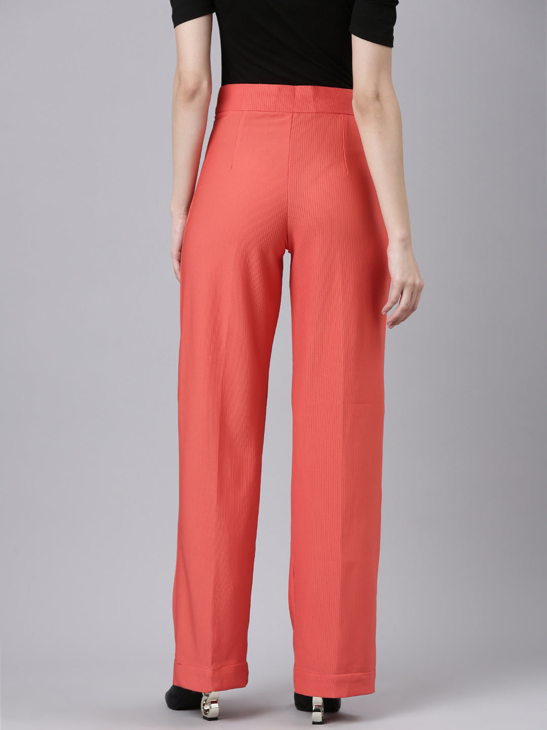 Women's Coral Straight Fit Cotton Parallel Trousers
