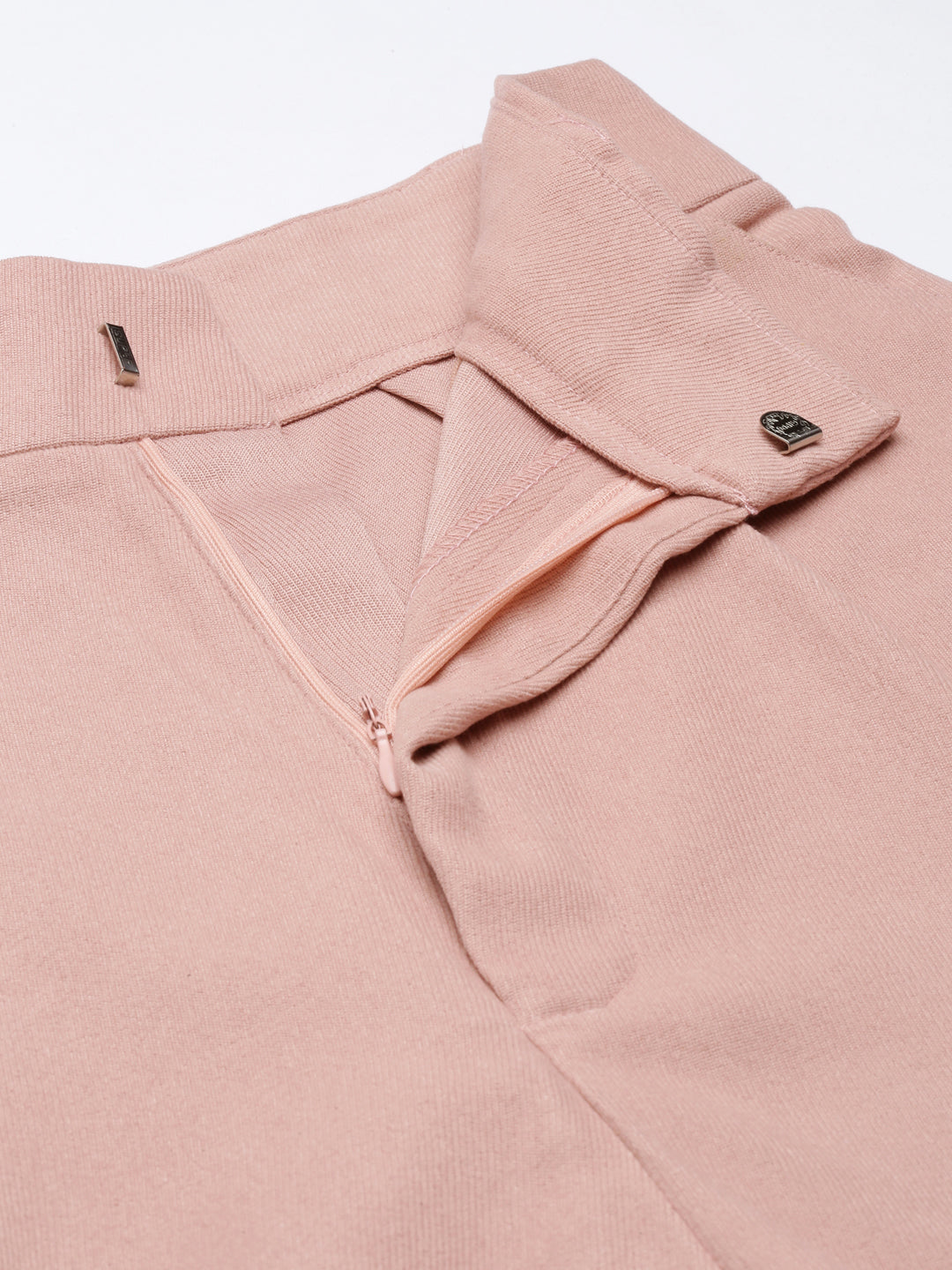 Women's Peach Straight Fit Cotton Cropped Peg Trousers