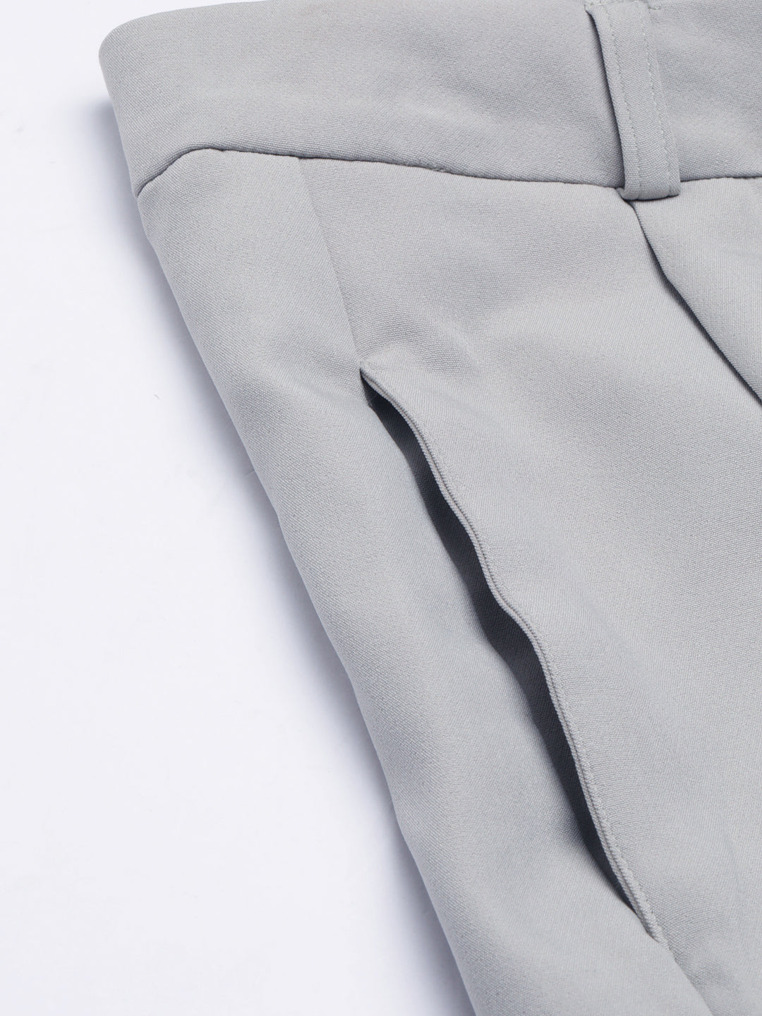 Women's Grey Relaxed Straight Leg Flared Cotton Bootcut Trouser