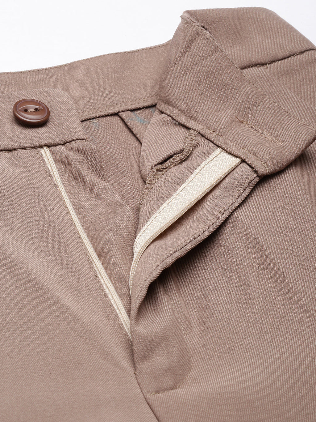 Women's Beige Regular Fit Cotton Comfort Parallel Trousers