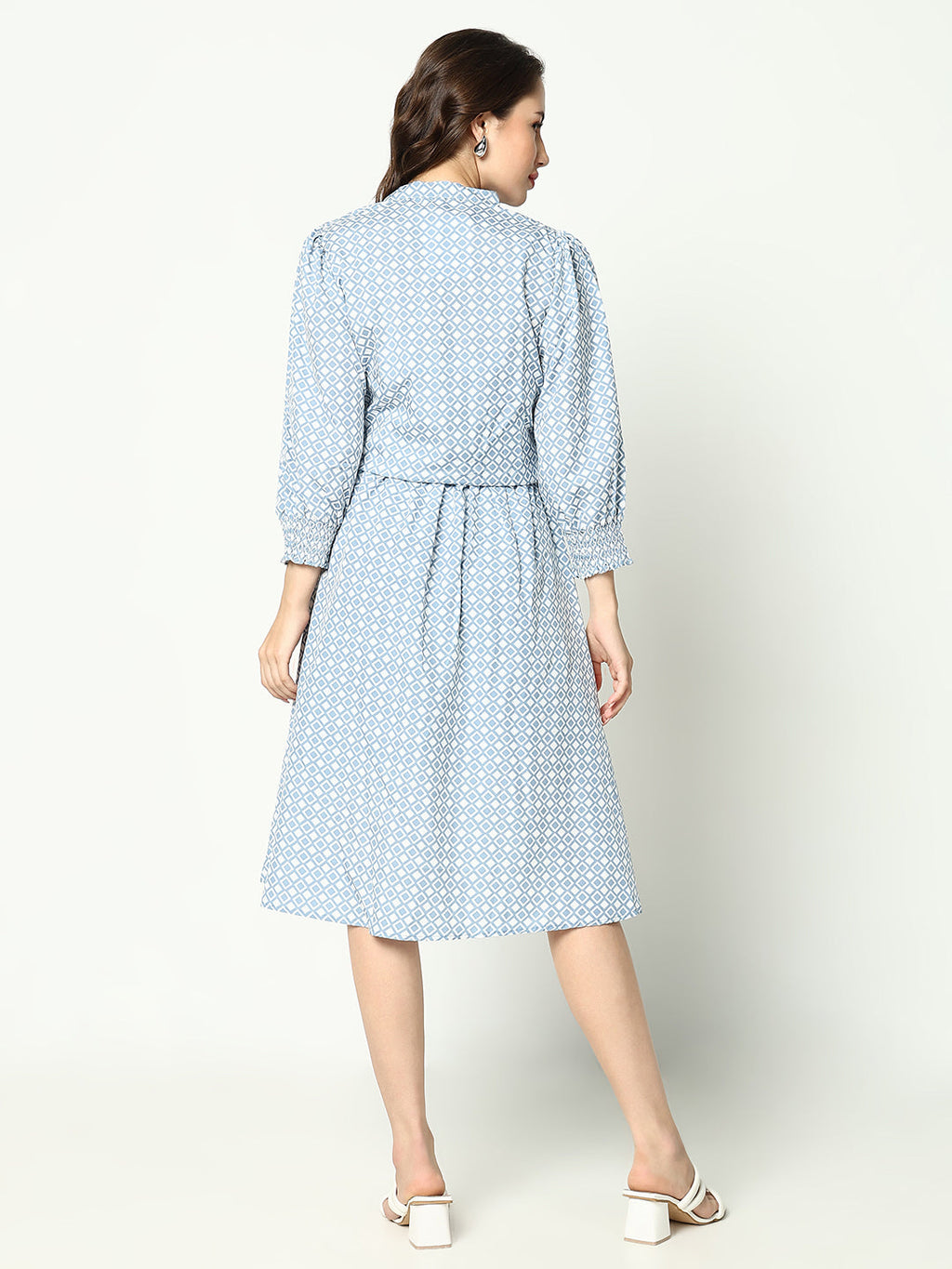 Women's Blue Crepe Dress