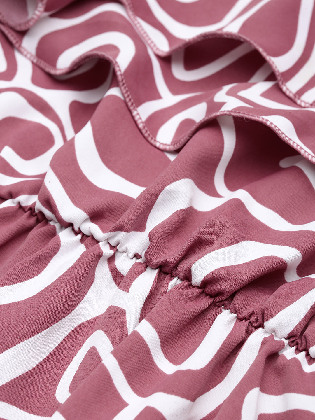 Women's Pink Printed Crepe Maxi Dress