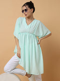 Women's Sea Green Fit & Flare Top