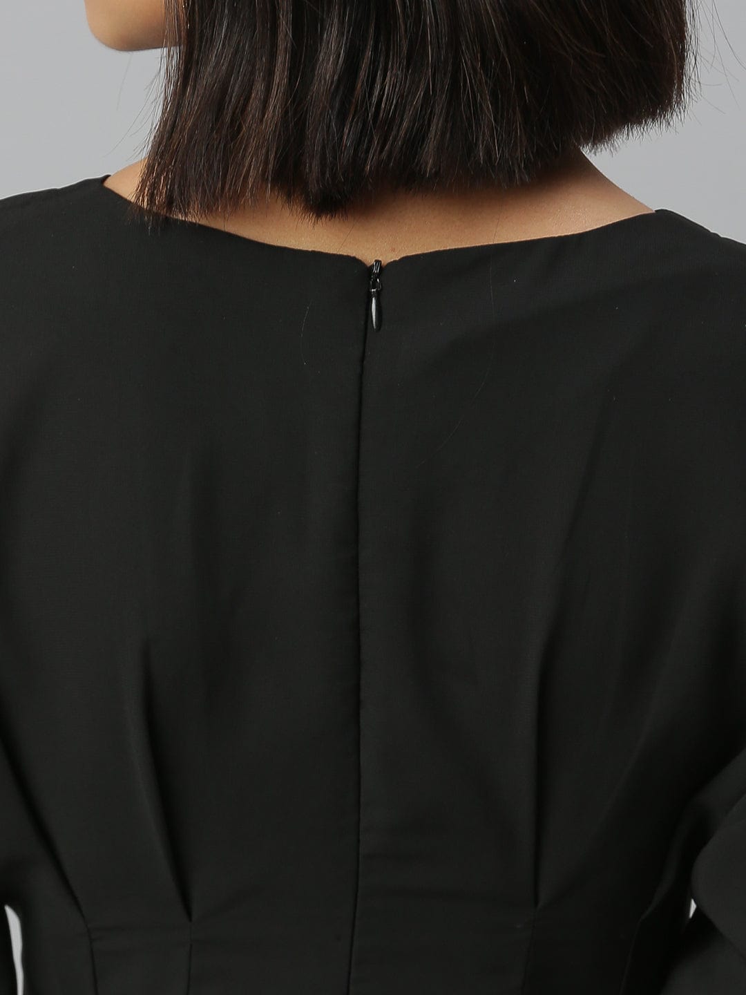 Women's Black Crepe A-Line Dress