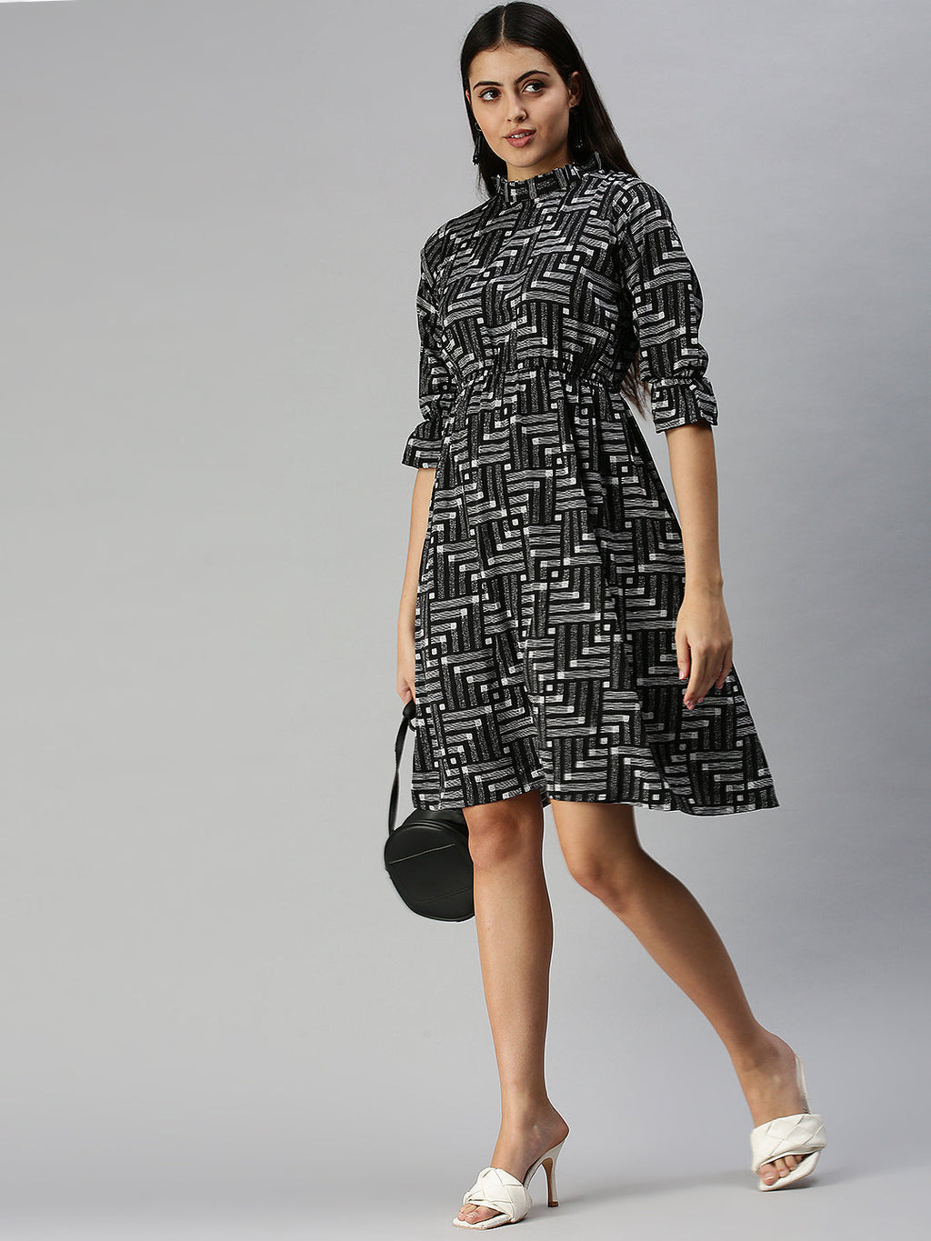 Women's Black A-Line Dress