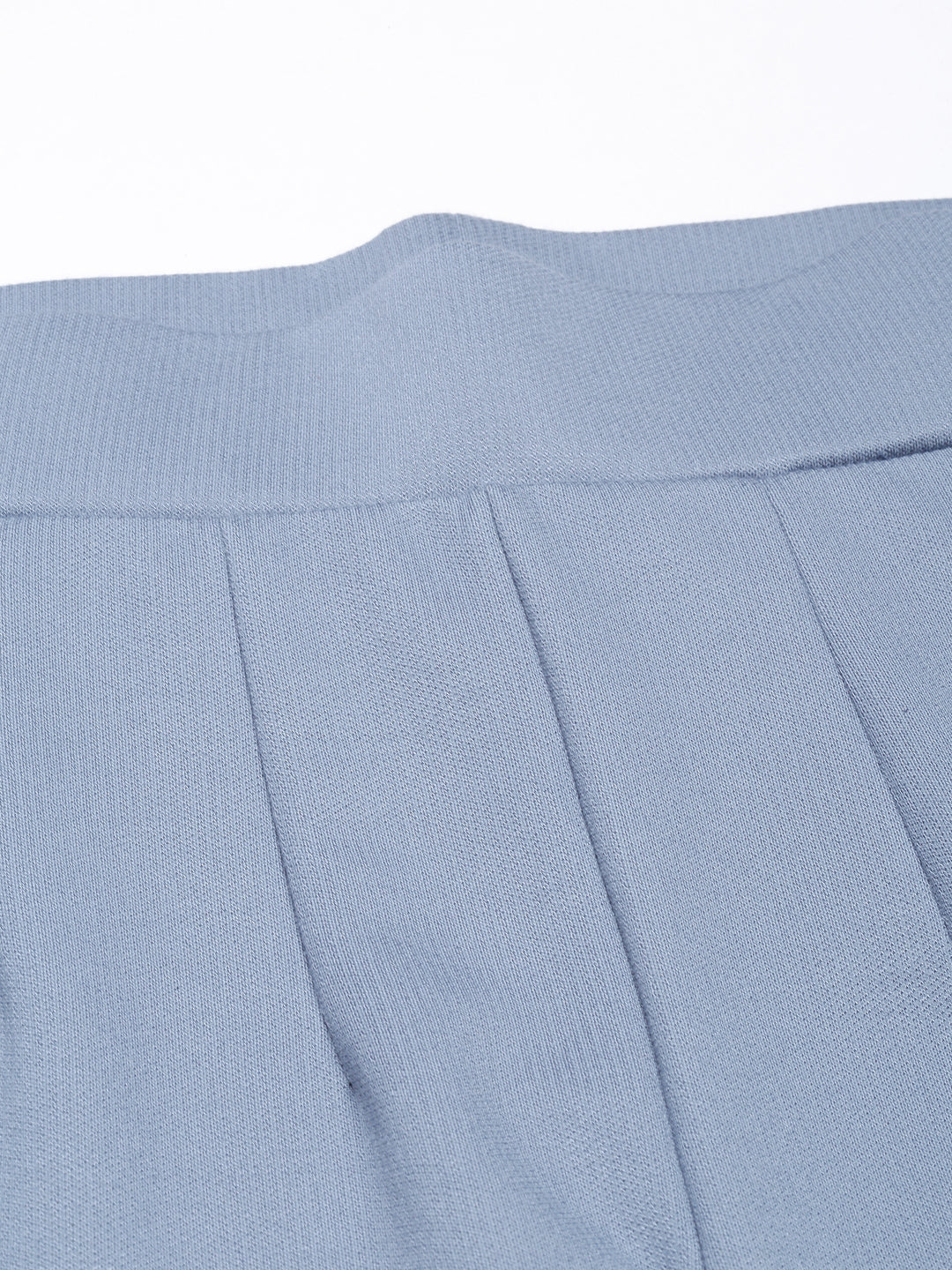 Women's Blue Comfort Straight Fit Cotton Regular Trouser