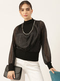 Women's Black Georgette Top