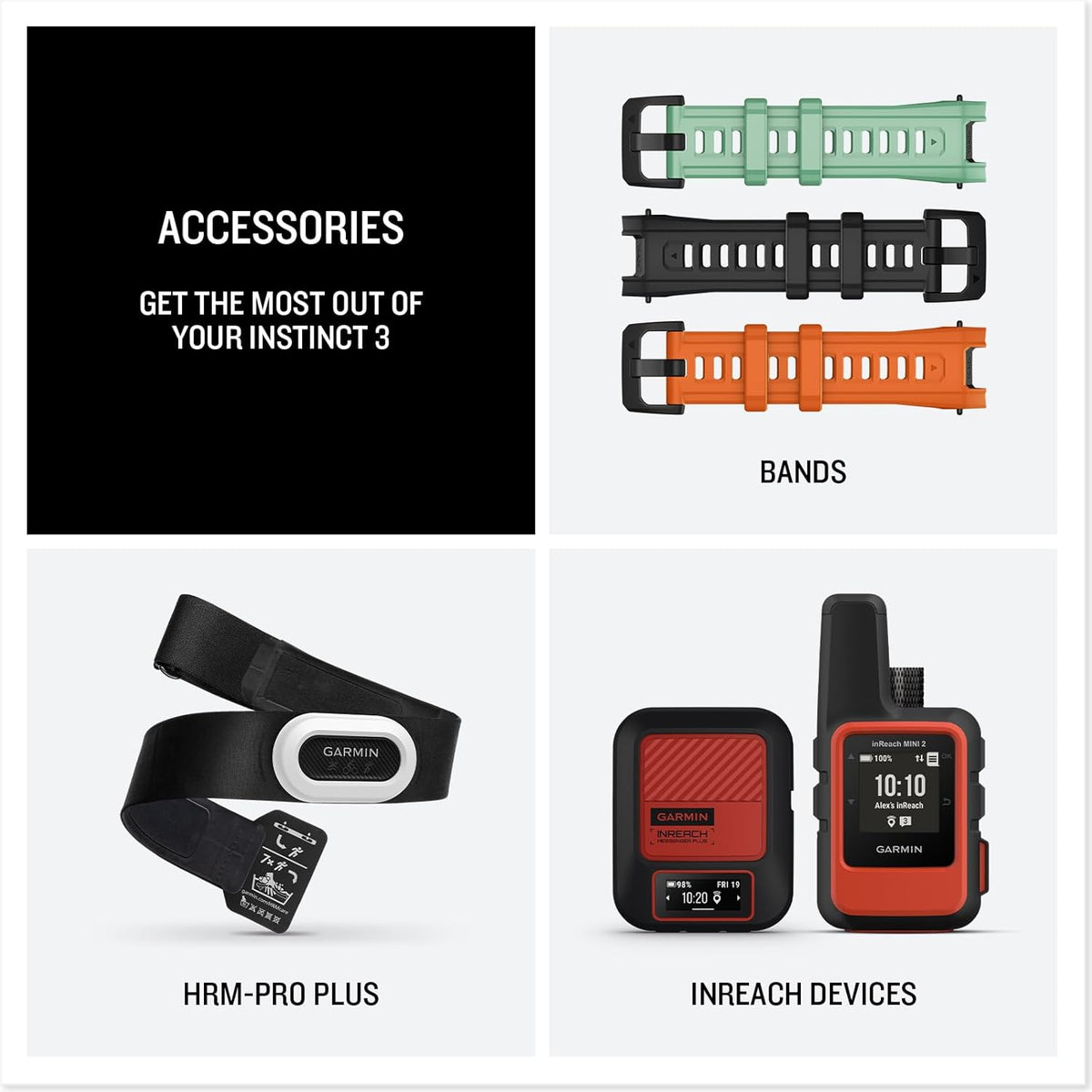 Garmin Instinct® 3, AMOLED Display, Rugged Outdoor GPS Smartwatch, Metal-Reinforced Bezel, Built-in Flashlight, Up to 18 Days of Battery Life, Black