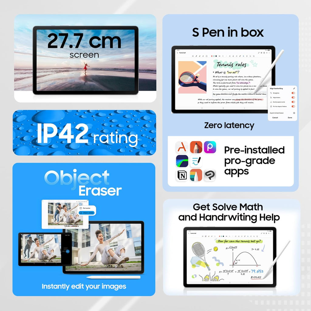 Samsung Galaxy Tab S10 Lite with AI, S Pen in-Box, 27.7 cm (10.9 inch) Display, Object Eraser, 90Hz Refresh Rate, Pre Loaded Pro Apps, IP42 Rating, 6GB RAM, 128GB Storage, Wi-Fi + 5G Tablet, Coralred (BRAND NEW/SEALED)