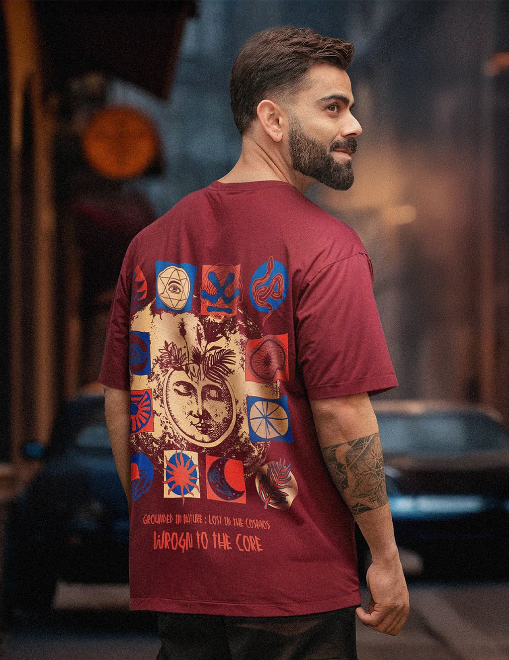 Zen Back Printed T-Shirt | Maroon